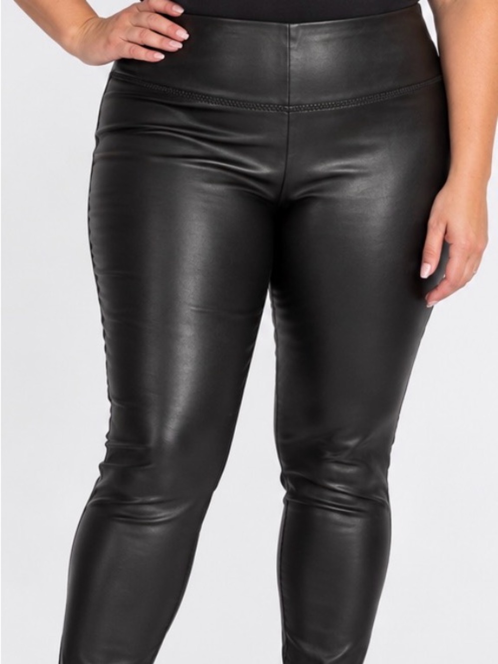 Women's Large Bagatelle Faux Leather Leggings Black Slim Moto Chic Party Edgy